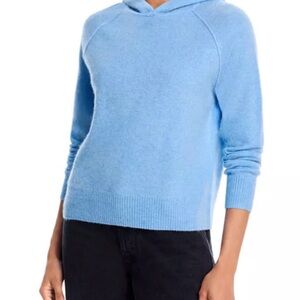 Women's Aqua Blue Cashmere Hooded Sweater